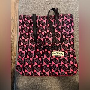 NWT Pink and Black Cat Tote Bag